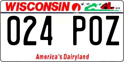 WI license plate 024POZ