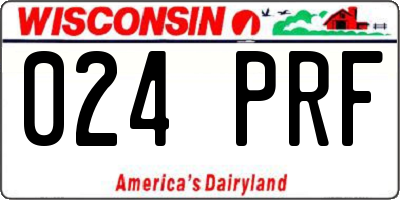 WI license plate 024PRF