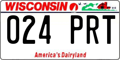WI license plate 024PRT