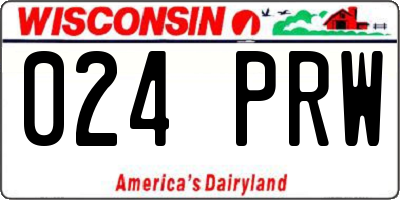 WI license plate 024PRW
