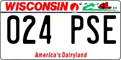 WI license plate 024PSE