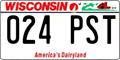 WI license plate 024PST