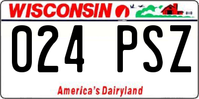 WI license plate 024PSZ