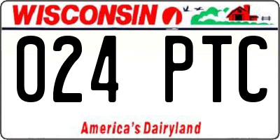 WI license plate 024PTC
