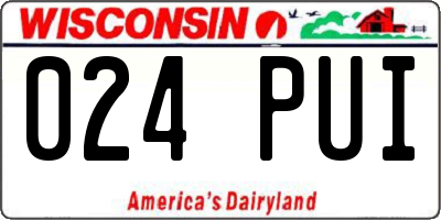 WI license plate 024PUI