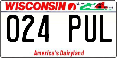 WI license plate 024PUL