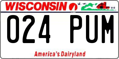 WI license plate 024PUM