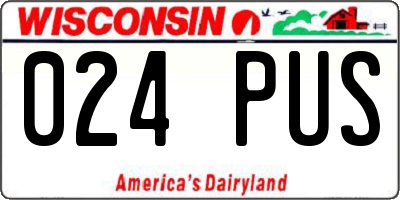 WI license plate 024PUS