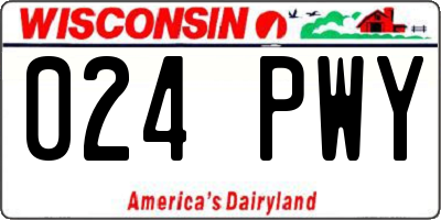 WI license plate 024PWY