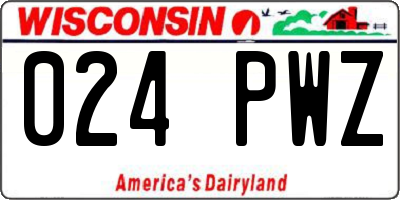 WI license plate 024PWZ