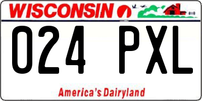 WI license plate 024PXL
