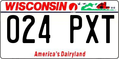 WI license plate 024PXT