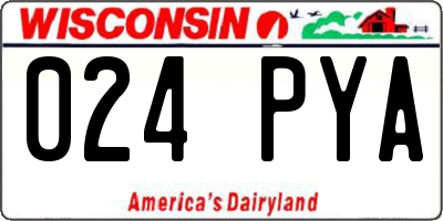WI license plate 024PYA