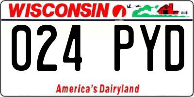 WI license plate 024PYD