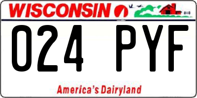 WI license plate 024PYF