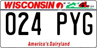 WI license plate 024PYG