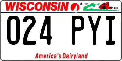 WI license plate 024PYI