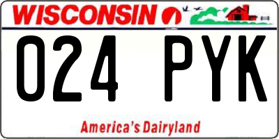 WI license plate 024PYK