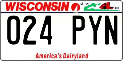WI license plate 024PYN