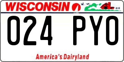 WI license plate 024PYO