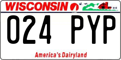 WI license plate 024PYP