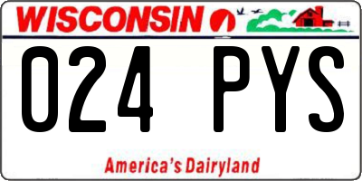 WI license plate 024PYS