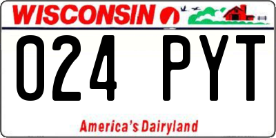 WI license plate 024PYT