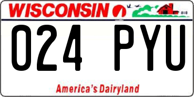 WI license plate 024PYU