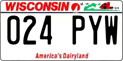WI license plate 024PYW