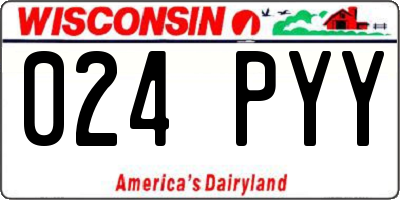 WI license plate 024PYY