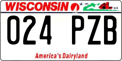 WI license plate 024PZB