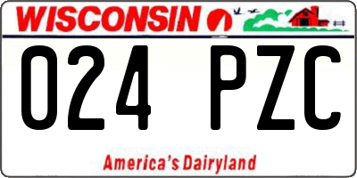 WI license plate 024PZC