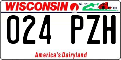 WI license plate 024PZH