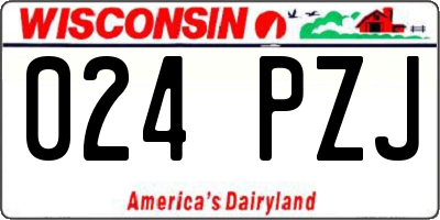WI license plate 024PZJ