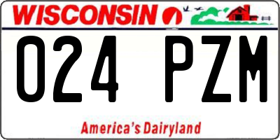 WI license plate 024PZM