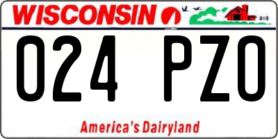 WI license plate 024PZO