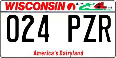 WI license plate 024PZR