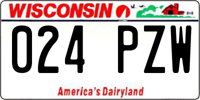 WI license plate 024PZW