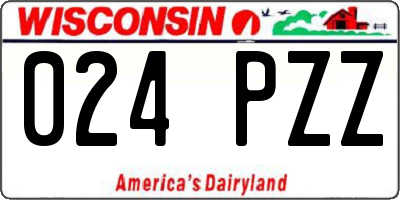 WI license plate 024PZZ