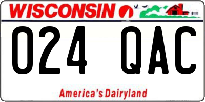 WI license plate 024QAC