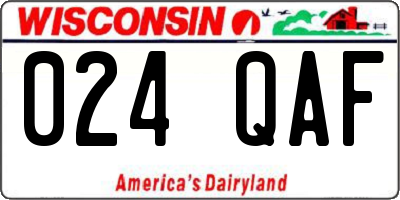 WI license plate 024QAF
