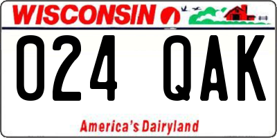 WI license plate 024QAK