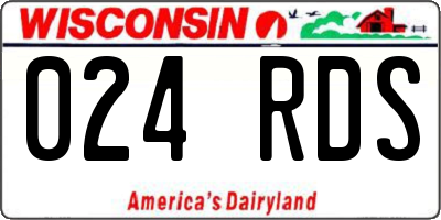 WI license plate 024RDS