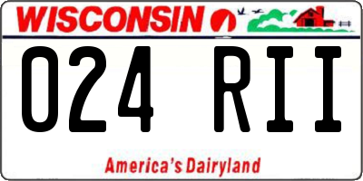 WI license plate 024RII