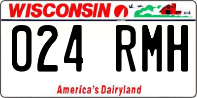 WI license plate 024RMH