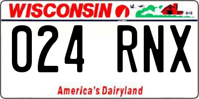 WI license plate 024RNX