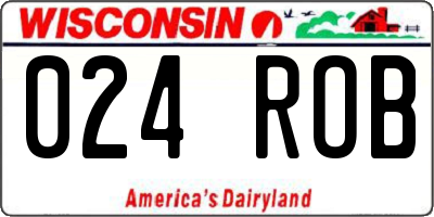 WI license plate 024ROB