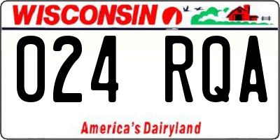 WI license plate 024RQA