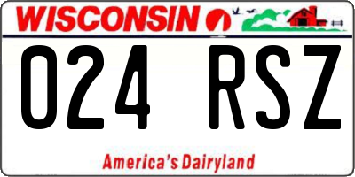 WI license plate 024RSZ