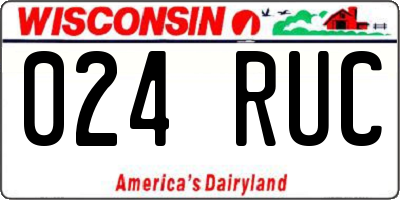 WI license plate 024RUC